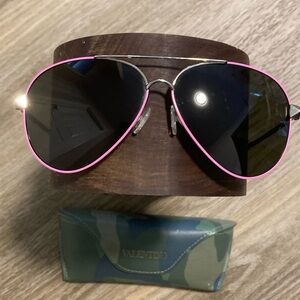 Valentino Black and Pink Aviator Sunglasses